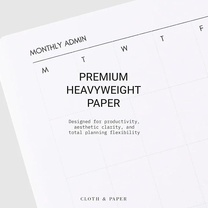 Cloth & Paper Travel Notebook | Monthly Admin – Lagoon | Pocket Plus Monthly Planner Notebook 3.2" x 6" | Calendar Planner with Monthly Layout for Tasks, Notes & Important Dates – Soft Touch Cover