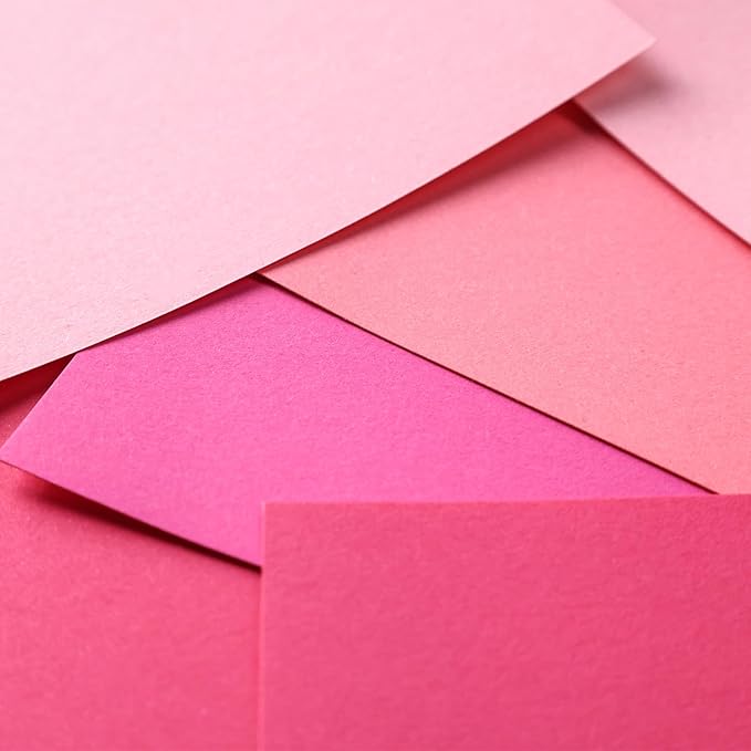 Koogel Pink Index Cards 3x5, 300PCS Pink Cards for Back to School, Heavyweight Blank Notecard Flashcards for Studying Supplies Learning Memory Students Note Taking To Do List, 5 Pinks