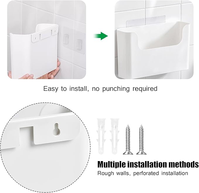 Wall File Holder - White Plastic Wall Mount File Organizer for Office, Home, Classroom