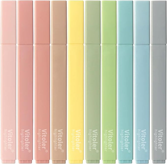 Piochoo Highlighters Assorted Colors,10Pcs Bible Highlighters and Pens No Bleed, Assorted Colors, Pastel Set, Cute Marker Pens for School Journaling