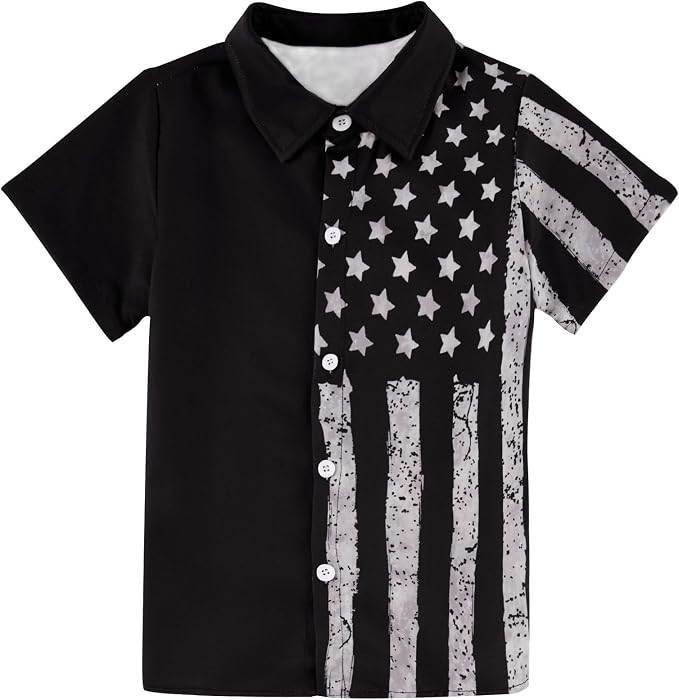 Enlifety 2-10T Kids Hawaiian Shirt Boys Short Sleeve Button Down Shirts Hawaii Summer Casual Blouse