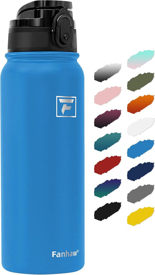 Fanhaw 20 oz Insulated Stainless Steel Water Bottle with Anti-Dust Chug Lid, Leakproof Vacuum Metal Everyday Use Bottle for Kids, Teens & Adults, Back to School Essentials (Sky Blue)