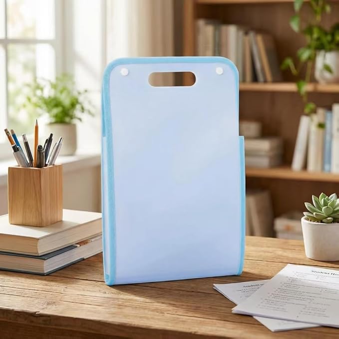 Vertical Accordion File Folder,13 Pockets Expanding File Organize with Labels,A4 Letter Size Paper Document Receipt Organizer Accordion Filing Folder for Classroom, Home,Office.(Blue)