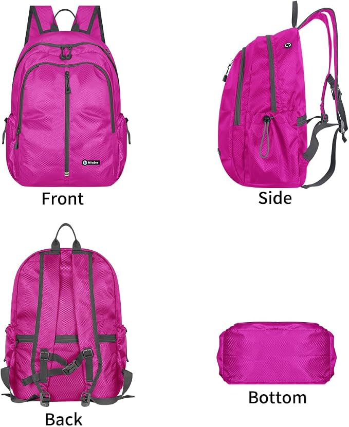 Lightweight Packable Foldable Backpack,Hiking backpack,Travel Backpack (Rose Red)