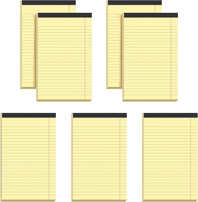 VITEVER Small Note Pads 5x8,[7 Pack] Narrow Ruled Legal Pads,Micro Writing Pads Perforated Lined Note Paper for Study,Office,To-Do Lists,30 Sheet/notepad,Light Yellow