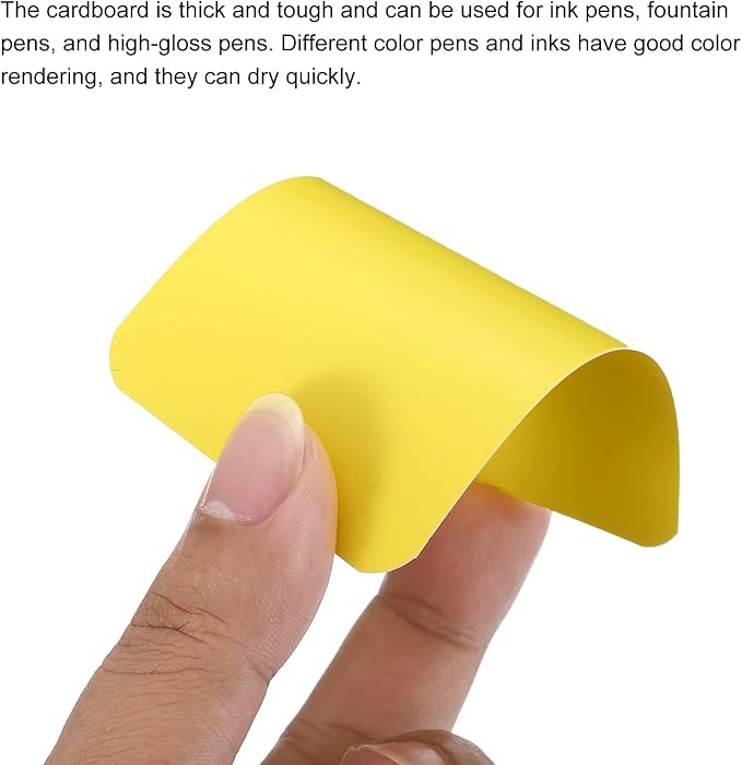 PATIKIL 3.5" x 2" Blank Paper Business Cards, 300 Pack Small Index Flash Cards Words Message Note Card Mini Tags for DIY Gift Scrapbooking, Yellow Blue Green