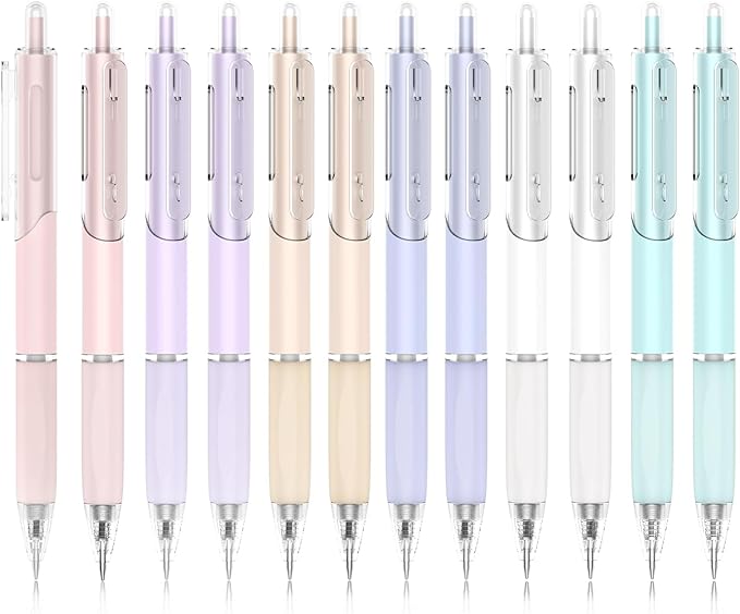 Gel Pens, 12 Pcs 0.7mm Quick Dry Black Ink Pen, Cute Ergonomics Fine Point Smooth Writing Pens, Back to School Office Supplies Fun Aesthetic Pen Gifts for Girl Student Women