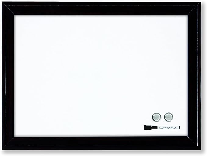 Quartet Magnetic Dry Erase Board, 17" x 23" Whiteboard/White Board, Black Frame (79282)