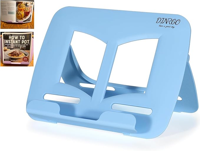 Desktop Book Stand, Tabletop Music Stand, Portable Book Holders for Reading Kids Cookbook Stand Book Tray Book Rest Recipe Children's Gifts Travel Girls boy School Supplies (Blue 11.82" *8.26")