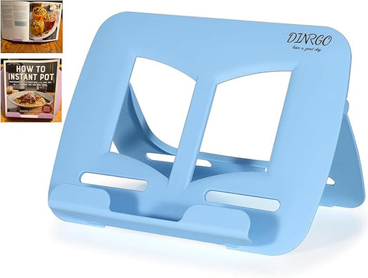 Desktop Book Stand, Tabletop Music Stand, Portable Book Holders for Reading Kids Cookbook Stand Book Tray Book Rest Recipe Children's Gifts Travel Girls boy School Supplies (Blue 11.82" *8.26")