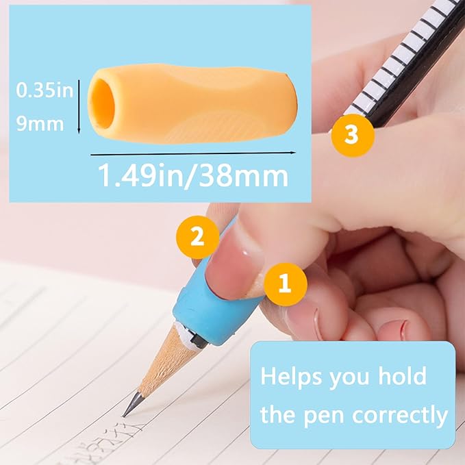 10PCS Multicolor Silicone Pencil Grips，Pencil Grips for Kids Handwriting and Adults，Special Education Classroom Must Haves，Teaching Supplies，Handwriting Aid Correction Tool，Writing Posture Correction