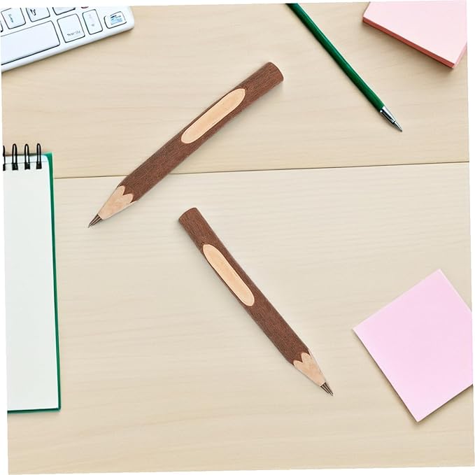 PRETYZOOM 10pcs Natural Wooden Ballpoint Pens 13cm Lightweight Biodegradable Tree Bark Design Convenient Writing Supplies for Office and Daily Use