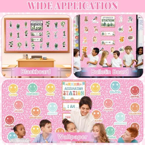 Pink Composition Bulletin Board Roll Non-Woven Fabric Poster 15.7" x12ft