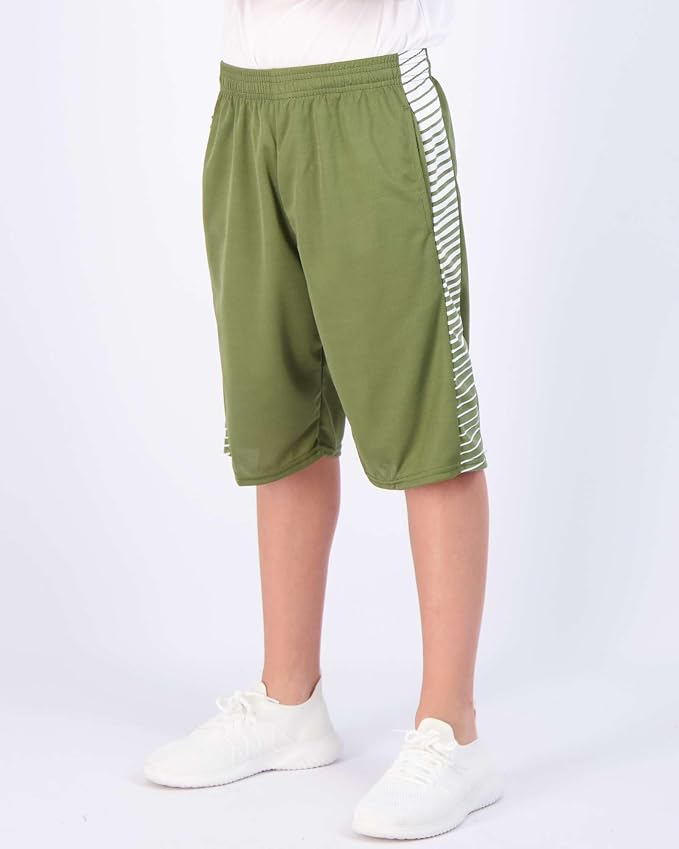 Real Essentials 5 Pack: Boys' Mesh Basketball Athletic Shorts with Pockets – Teen Kids Youth Quick Dry Soccer Running Gym