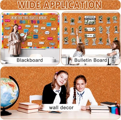Glitter Orange Bulletin Board Roll Non-Woven Fabric Poster 15.7" x20ft