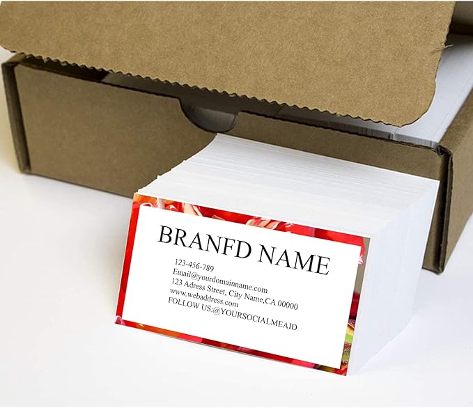 Custom Printed Business Stock Cards - Thick Sturdy Stock - 3.5" x 2" - 100% Recycled Content (500/200 PCS) Premium Double-sided Print