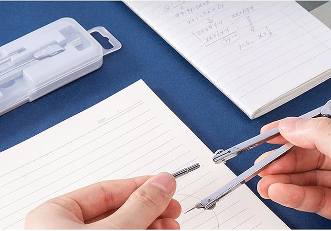 Drawing Compass Drafting Tools Geometric Compass Set Metal Drawing Tool Professional Compass and Pencil-Filled Student Supplies Circle Drawing Tool Math Ruler Kit