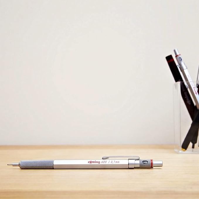 rOtring 600 Mechanical Pencil, 0.7 mm Lead, Silver Metal Barrel - For Technical Writing, Drawing, Sketching