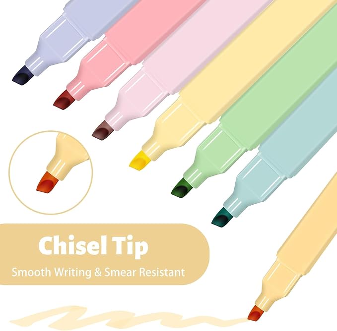 Highlighters, Pastel Highlighters Set, Assorted Color , Chisel Tip 20Pcs | cute ,high quality for bible study,books,journal,writing,school office