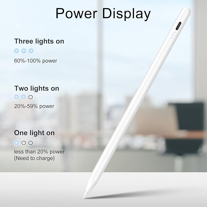 Stylus Pen for iPad Pencil 10th Generation, 3X Fast Charge Apple Pencil with Palm Rejection & Tilt Sensitivity, Compatible for 2018-2025 iPad 6/7/8/9/10/11, Pro 11"/12.9"/M4, Air 3/4/5/M2/M3, Mini 5/6