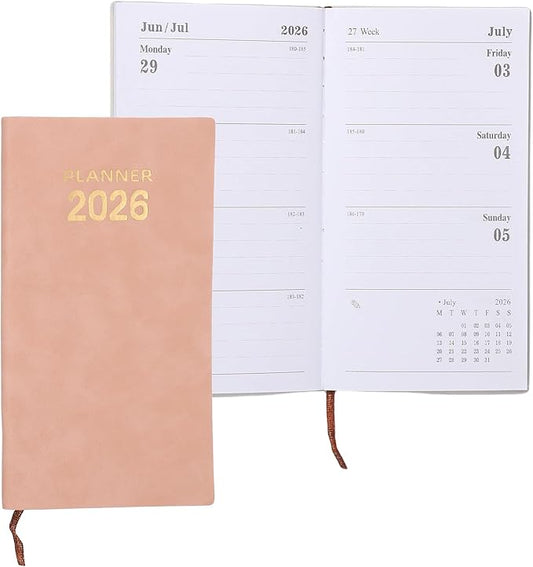 PATIKIL 2026 Planner Notebook, A6 64 Sheets Undated to Do List Daily Weekly Monthly Goals Tracker Pocket Notebook for Office Home Study Work Time Management Fitness Habit, Pink