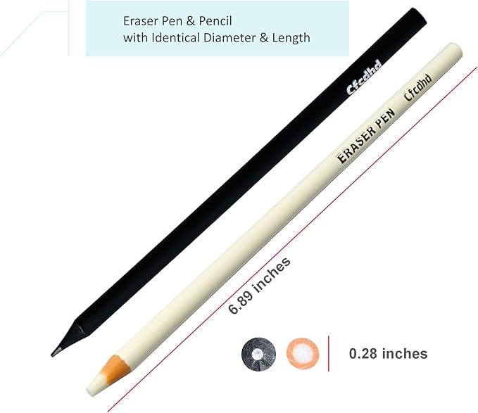 9 Pack HB Pre-Sharpened Wooden Graphite Pencils with 3 Pen Erasers & 1 Sharpener, Ideal for Writing, Drawing & Sketching, Perfect for Students, Adults, Artists, Kids & School Office Use