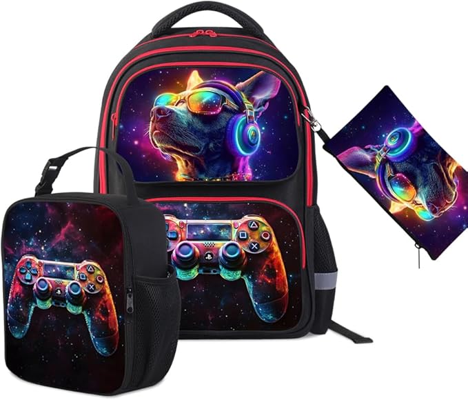 Kids Backpack for School - 17 Inch 3D Reflective Cartoon Bookbag with Dual Zippers, Ergonomic Design for Boys & Girls Ages 6-18 | Durable 600D Polyester Children's Backpack