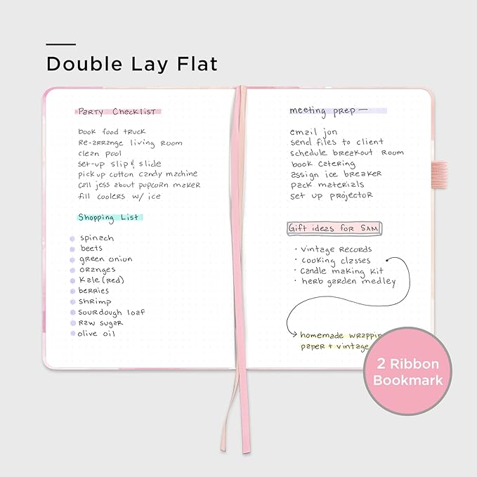&And Per Se Dotted Journal Notebook, A5 Hardcover Aesthetic Dotted Notebook – 160 Pages 100gsm Thick Dot Grid Paper, 3 Sticker Sheets – Gift-Ready Journaling Kit for Women (Blush Watercolor)