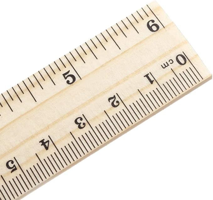 uxcell Wood Ruler 15cm 6 Inch 2 Scale Office Rulers Wooden Measuring Ruler 8pcs