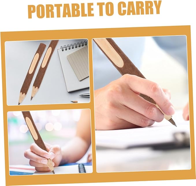 ABOOFAN Wooden Ballpoint Pens 17cm Natural Tree Branch Biodegradable Ink Pens 10pcs Portable Writing Supply for Office and School Use