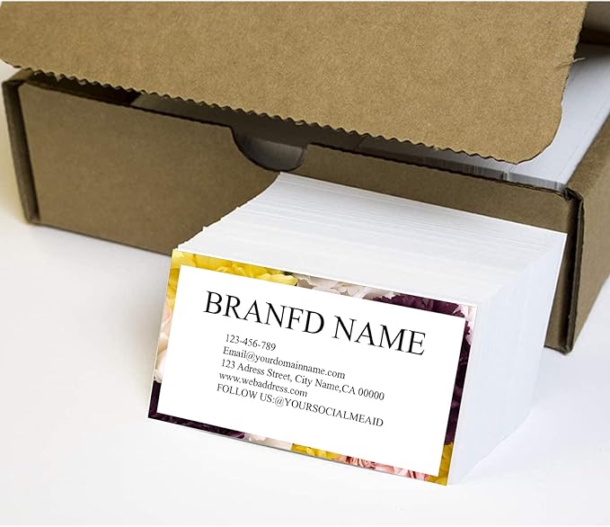 Custom Business Premium Cards 200 PCS, 3.5x2 inches Customizable Design with Luxurious Soft Texture All Business Designs 500 cards No Additional Charge