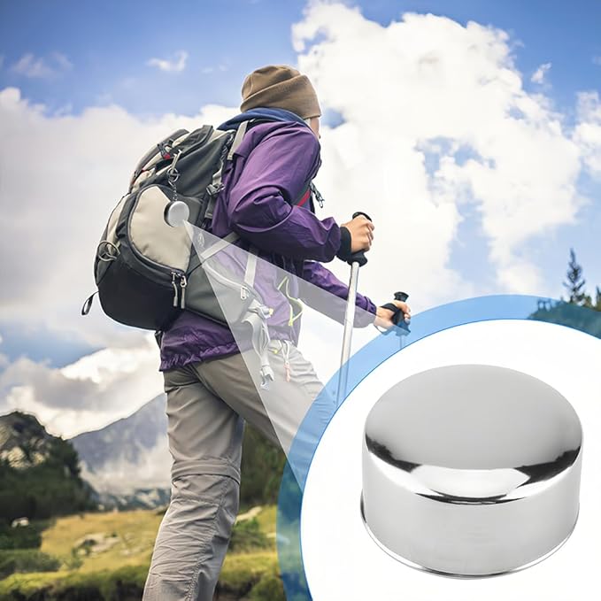 Stainless Steel Collapsible Cup, 150ml Camping Folding Cup Retractable Travel Mug with Lid Keychain Portable Drinking Outdoor Demountable Stackable Expandable Protective Cap for Hiking Picnic(M)