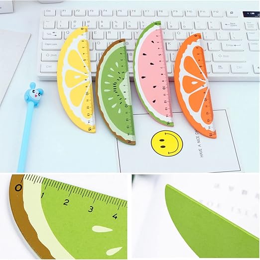 Wooden Rulers for Kids, Wood Measuring Ruler, Student Ruler, Creative Fruit Modeling, for Children, Students, Office Supplies, Teaching Rewards Prizes (20)
