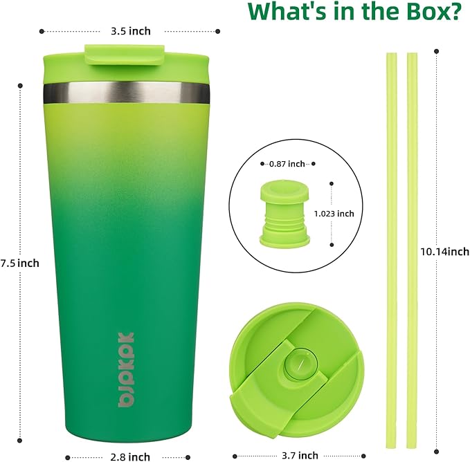 BJPKPK 22oz Tumbler With lid And Straw Stainless Steel Travel Coffee Mug Insulated Tumblers Cups,Bamboo Grove