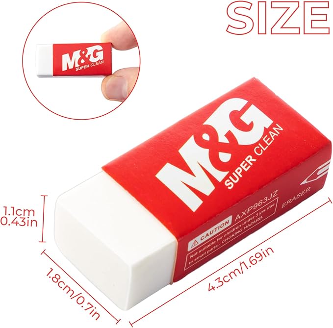 M&G Pencil Eraser for Kids, 30 Pack, White Erasers Bulk for Artists, Drawing Eraser for Sketching, Art Erasers for Drawing, School,Office Supplies