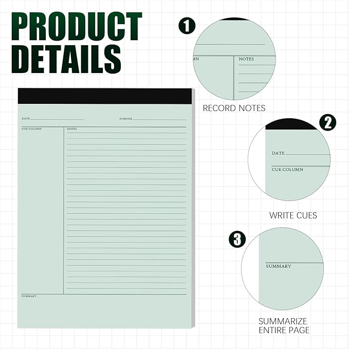 PerKoop 8 Pcs Writing Note Pads Notes System 8.5 x 11 Inches College Ruled Legal Pads Lined Paper Notebooks for Office School Teacher Students College Business, 45 Sheets Per Pad (Multicolor)