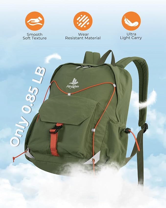 25L Travel Backpack Women Men,Lightweight College Backpack,Green | Casual Daypack, Water Resistant Bookbag, Fit 15.6-inch Laptop, Travel Commuting Gym Hiking Work Bag, TSA Friendly