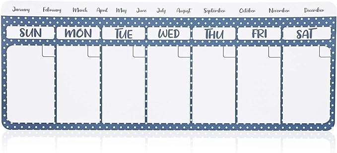 Juvale Dry Erase Weekly Calendar Magnet - Magnetic Calendar for Refrigerator - Dry Erase Weekly Planner - Desk Decor & Office Desk Accessories - 11"x 4.2", Pack of 4