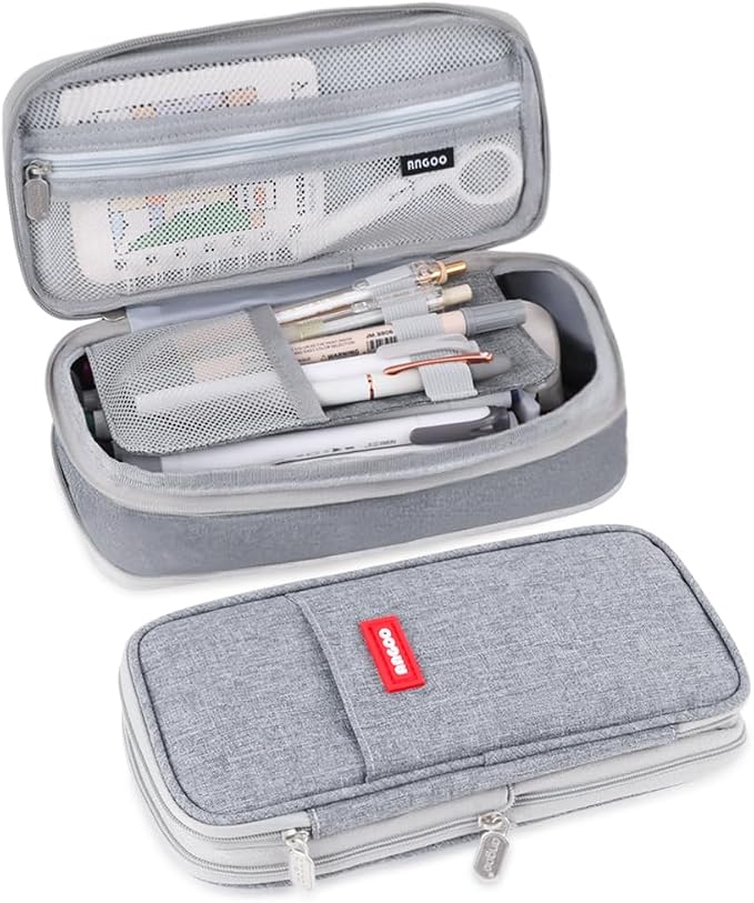 iSuperb Foldable Pencil Case Zipper Big Capacity Aesthetic Canvas Pencil Pouch Compartments Stationery Organizers Pen Bag for Kids Girls Boys Teen Child Student School Supplies Makeup Bags