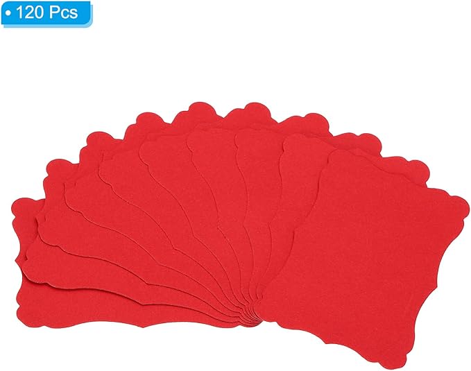 PATIKIL 3.7"x2.4" Blank Paper Business Cards, 120 Pack Small Index Flash Cards Words Message Note Card Mini Paper Tags Lace for DIY Gift, Red