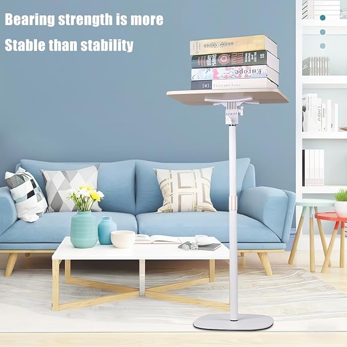 Adjustable Standing Book Stand,Book Reading Stands,Wood Music Sheet，Podium& Bible& Cookbooks Display Stands.Goodbye to Head Down Fatigue Adjustable Viewing Angle (White, 35in)