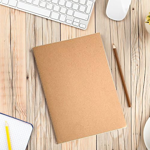 Coopay 24 Pack Journal Notebooks Kraft Brown Cover Dot Grid Bullet Notebooks for Travelers Office Home School Business, A5 Size - 8.3 x 5.5 Inches, 60 Pages