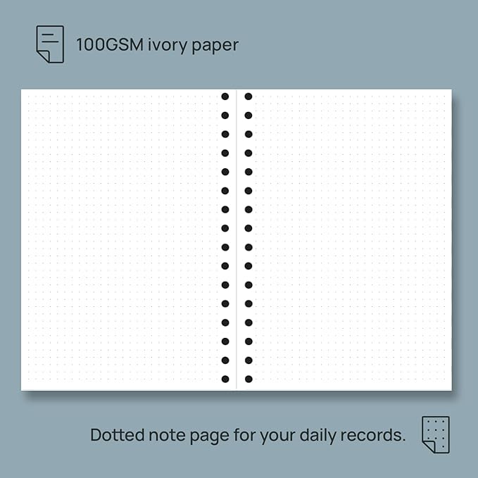 POPRUN Monthly Planner 2026-2027 Spiral Hardcover (6.25'' x 8.5''), 18 Months Calendar (Jan.2026-Jun.2027) - 2 Pages per Month with Dotted Note Pages, Sunday Start, Laminated Tab - Black
