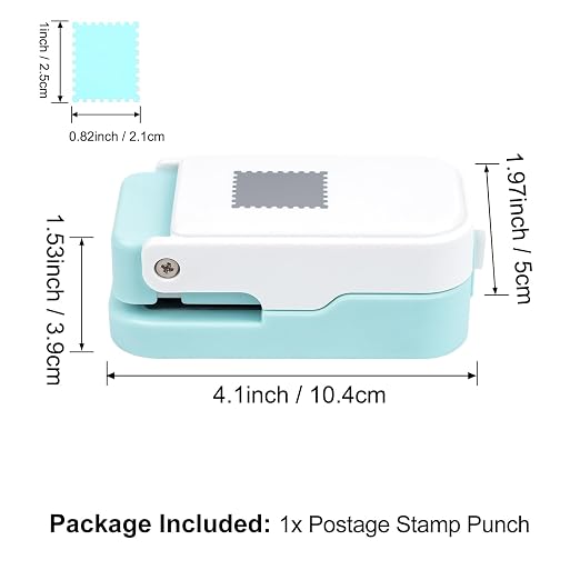 CYFUN DESIGN 2 Pcs Stamp Punch, 1x0.8 inch Postage Stamps Punch, Stamp Cutter, Paper Punches for DIY Scrapbooking Crafting Journaling Junk Journal Supplies