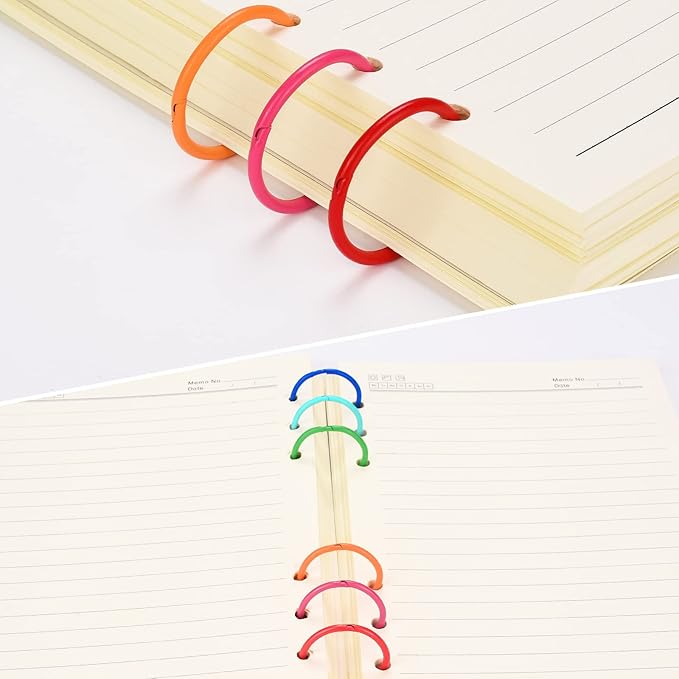 240 Pcs Loose Leaf Binder Rings, Colorful Metal Book Rings, 10 Colors Heavy Duty Notebook Ring, Keychain Key Ring