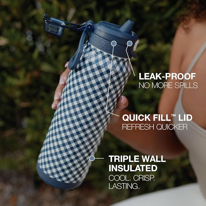 ZULU Powerfill Pro 24oz Stainless Steel Water Bottle - Checkmate Navy