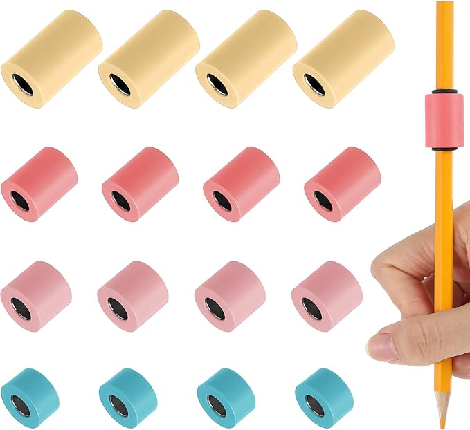 20 Pcs Pencil Weights Handwriting Aid 0.7/0.5/0.35/0.2 oz Adjustable Weights for Kid, or Special Need Improve Penmanship for Autism, Quivers, or Fine Motor Skill Disability(Warm Color)