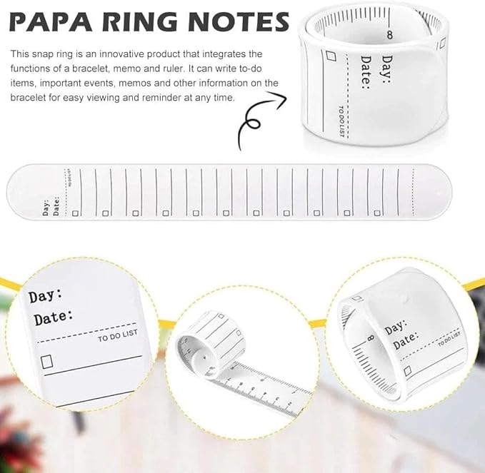 1pc Wearable Nurse Notepad Wristbands,Silicone Reminder Bracelet Write On Memo,Writable Dry Erase Slap Sticky Notes Ruler,Gifts for Nurse Teacher Planners,Notebooks and Writing Pads (Beige)