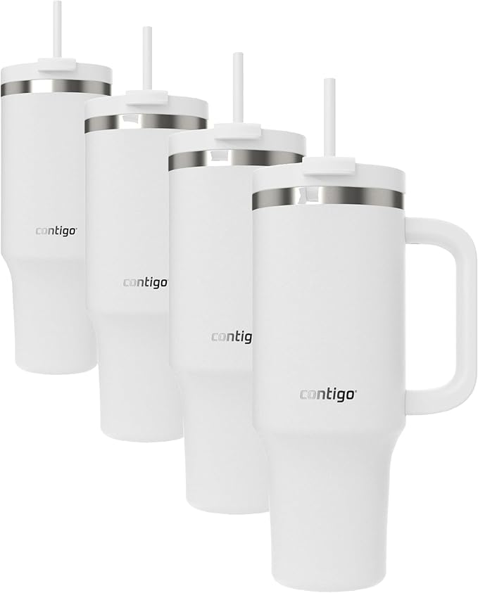 Contigo Streeterville 40oz Tumbler, Stainless Steel Vacuum Insulated, Leak-Proof, Cold for 29 Hours, Salt (Pack of 4)