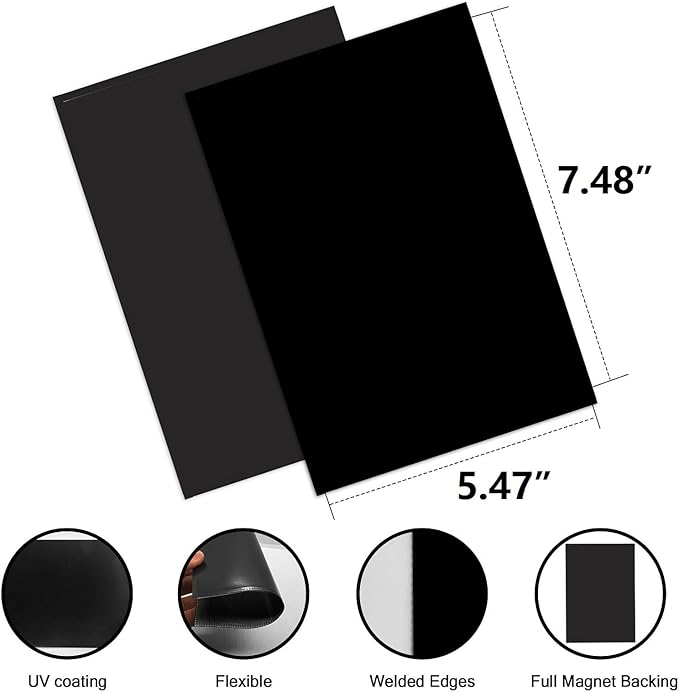 CHUNNIAO 30 Pieces Magnetic Picture Frame for 5X7 Photos,Black Magnets Cards Holder for Fridge/Whiteboard/Lockers